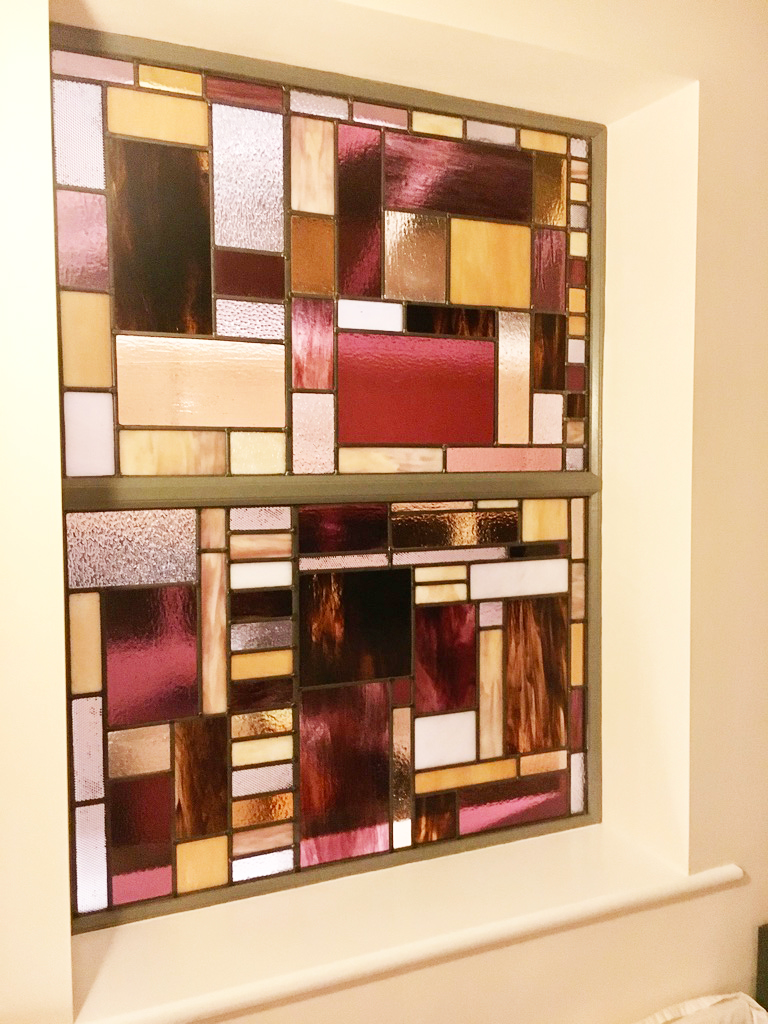 Sonya Mallett finished stained glass window