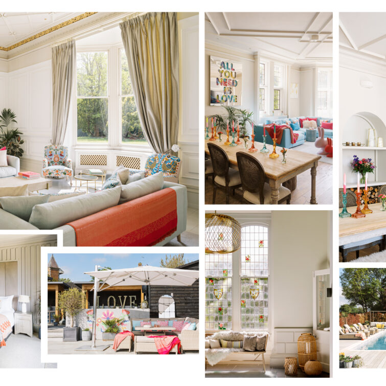 Montage of various photo styled interior shots from a beautiful manor house