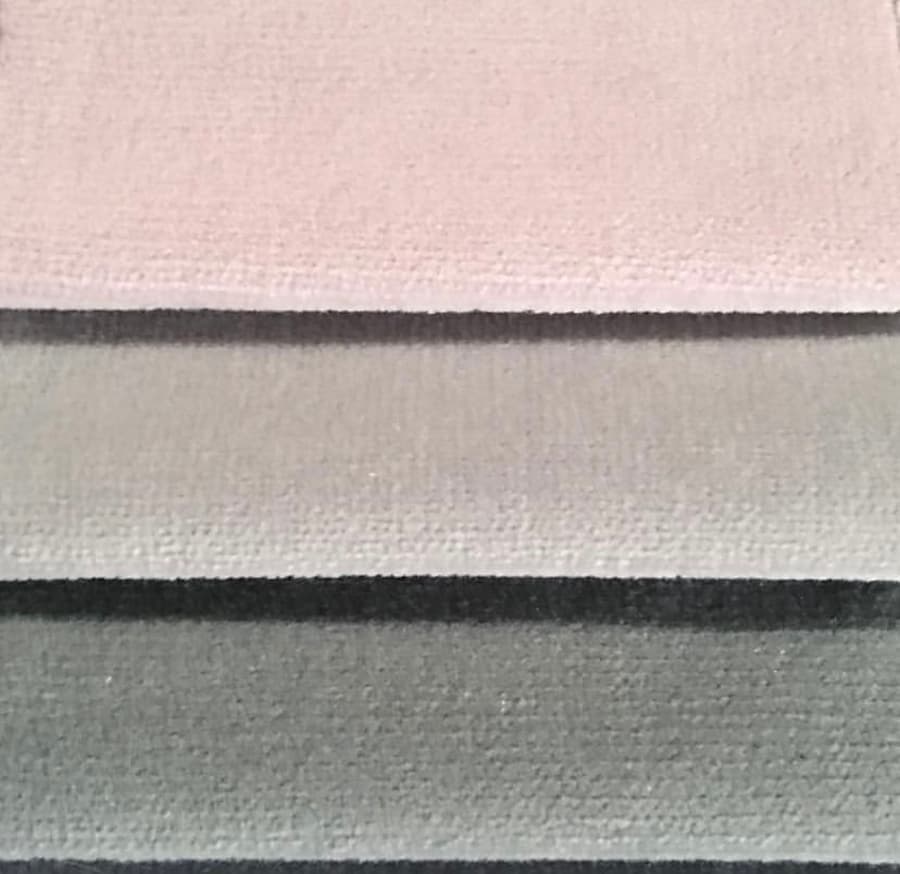 Fabric swatches showing how the calm colour story works combined together