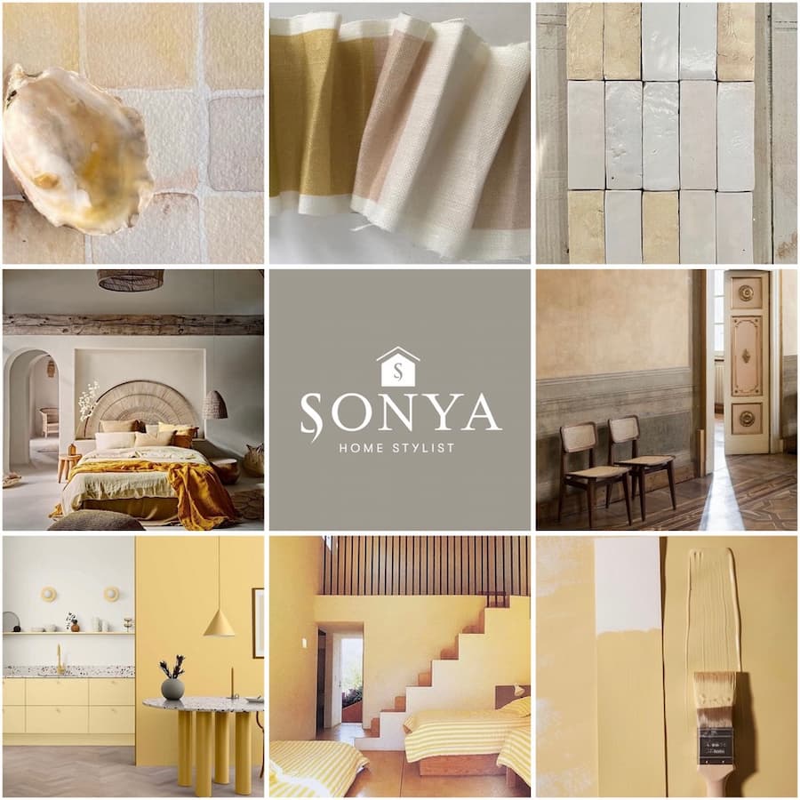 Montage of delicate, buttery yellow tones